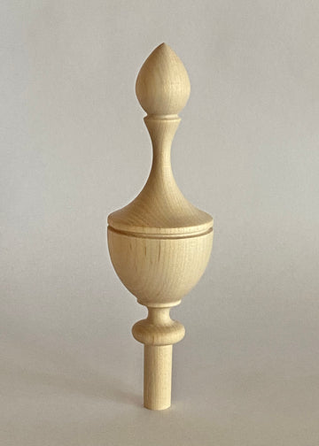 WOOD FINIAL UNFINISHED FOR CLOCK, BED OR FURNITURE FINIAL #F13R