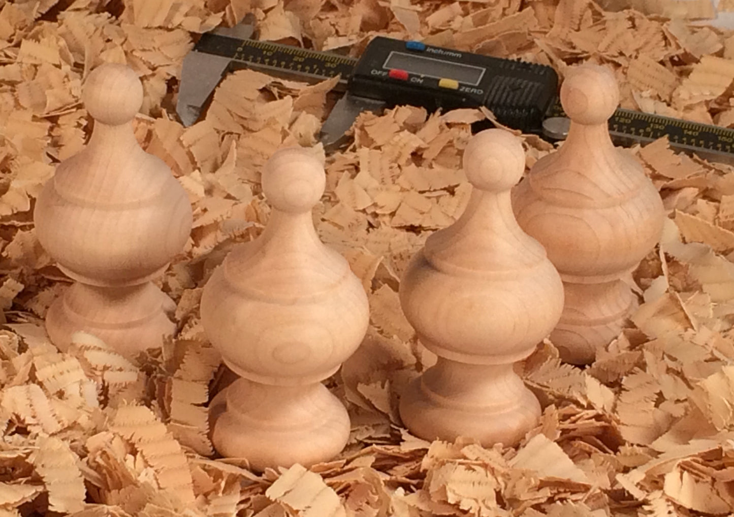 Small Unfinished Maple Finial #3F2A. Clock finial 3 inch high X 1.5 diameter ready to stain