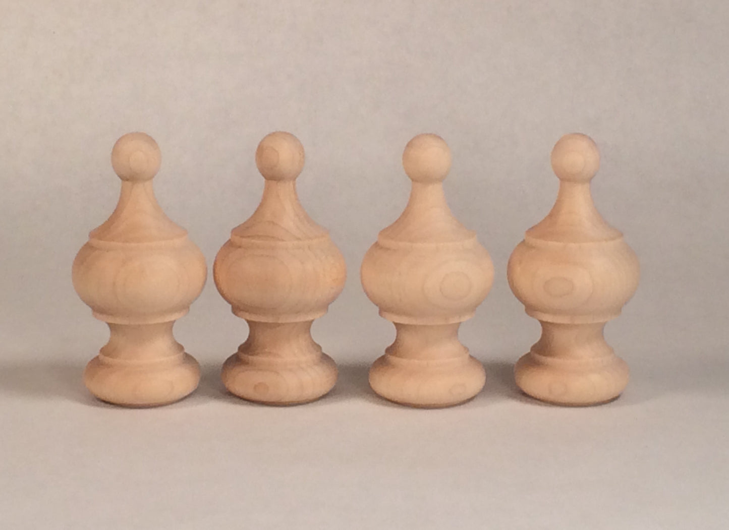 Small Unfinished Maple Finial #3F2A. Clock finial 3 inch high X 1.5 diameter ready to stain