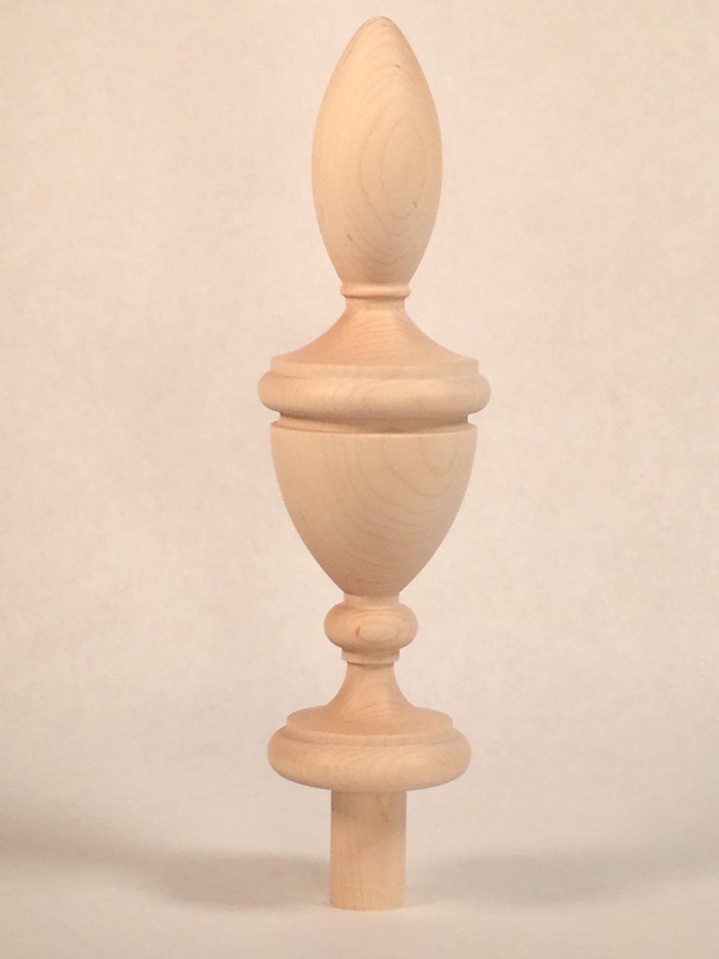 Unfinished Maple Finial "NEW". #T003 Really Nice and ready to stain.