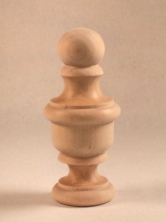 Newel Post/Curtain Rod Finial Maple Wood Unfinished Cap #CR01