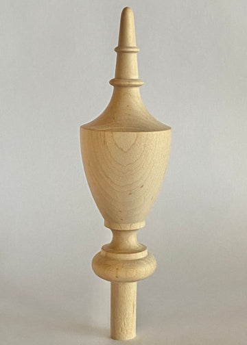 WOOD FINIAL UNFINISHED FOR CLOCK, BED OR FURNITURE FINIAL #URN5