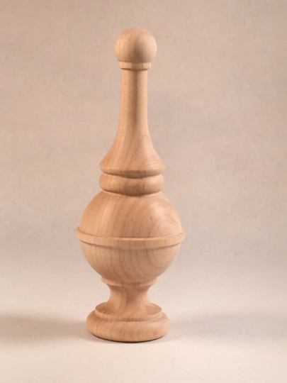 NEWEL POST FINIAL MAPLE WOOD UNFINISHED CAP